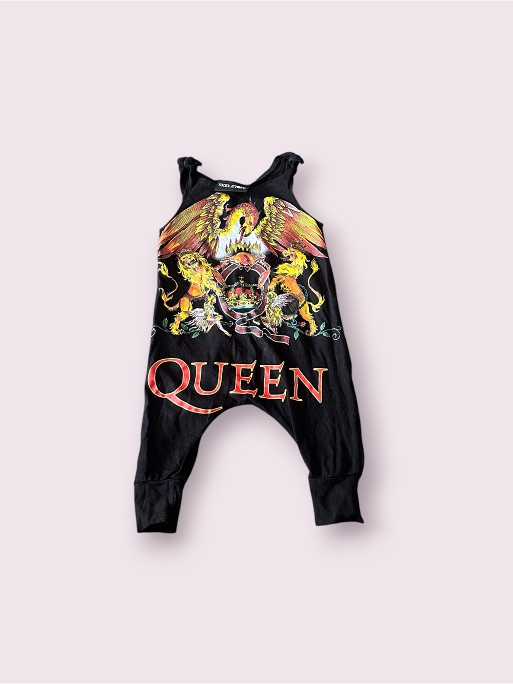 Baby Skeletots Queen Graphic Black Romper Queen Crest Rock Band